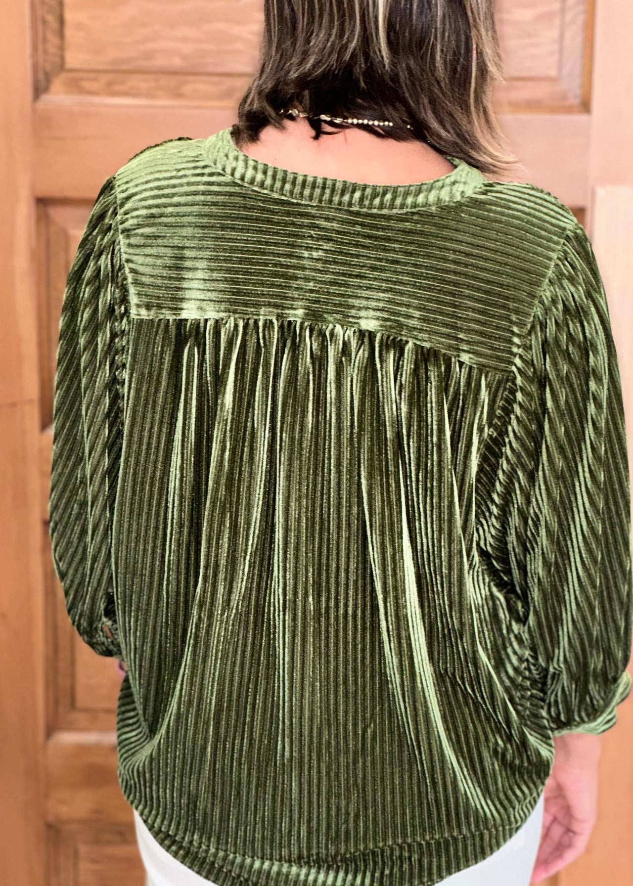 Olive Silky Ribbed Top Umgee Casual Top