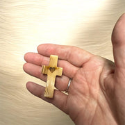 Olive Wood Thumb Cross – Stress Relief & Prayer Comfort Holyland Cradle