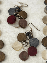 Omala Disc Dangle Earrings, Multicolor Earth Tones Anju Jewelry Earrings