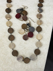 Omala Disc Dangle Earrings, Multicolor Earth Tones Anju Jewelry Earrings