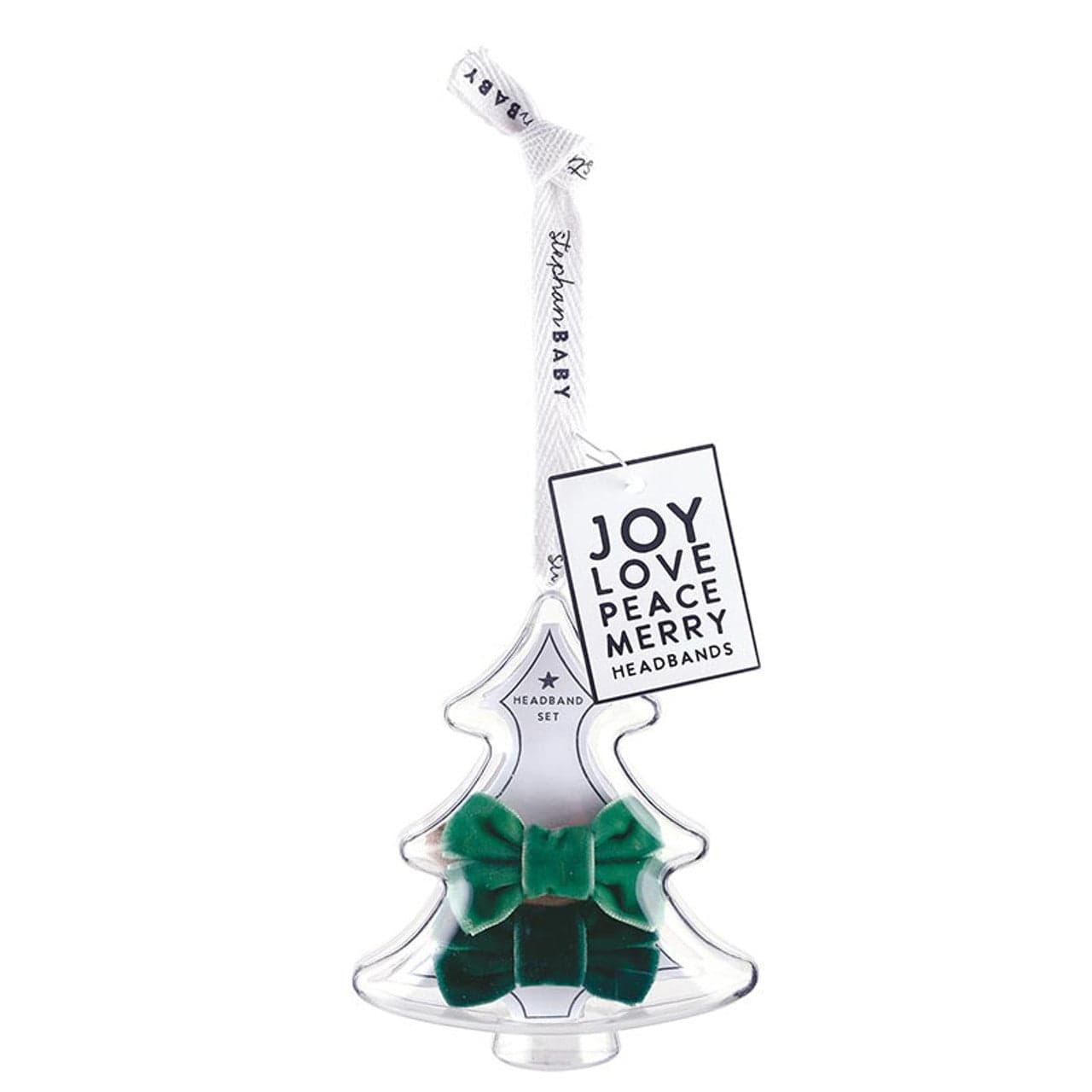 Ornament with Baby Headband Inside Stephan Baby Christmas Ornament green