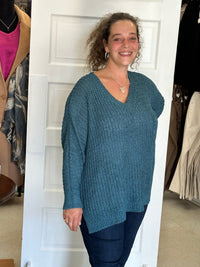 Thumbnail for Oscar V-Neck Sweater One Size Mud Pie
