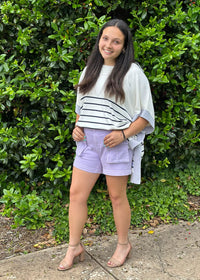 Thumbnail for Oversized Stripe Top Entro Casual Top Small