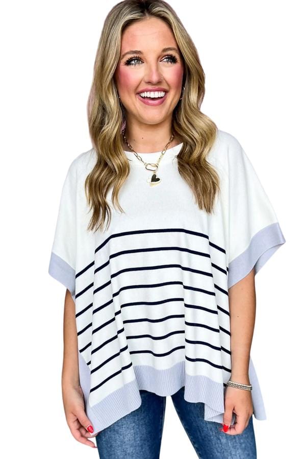 Oversized Stripe Top Entro Casual Top Small