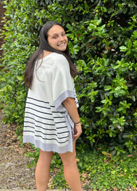 Thumbnail for Oversized Stripe Top Entro Casual Top