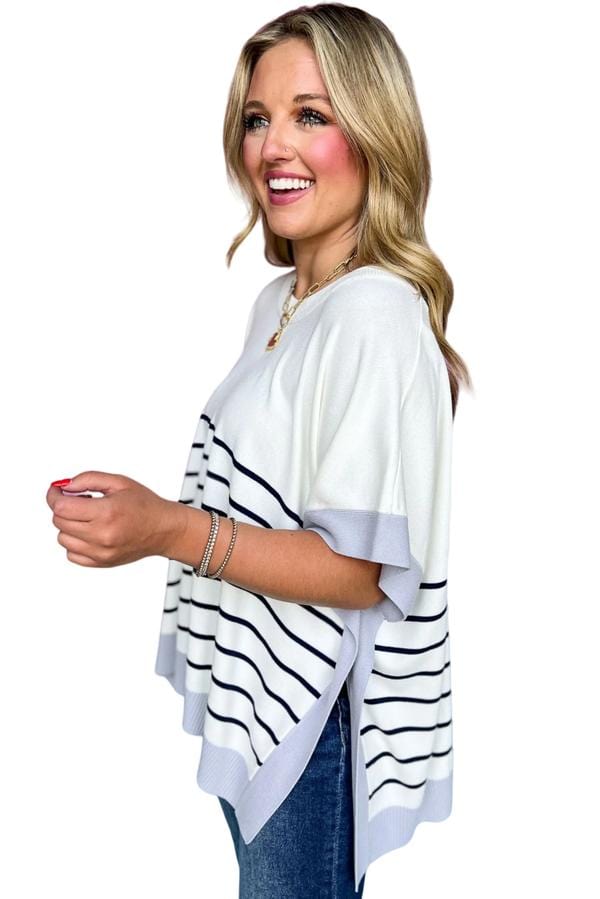 Oversized Stripe Top Entro Casual Top