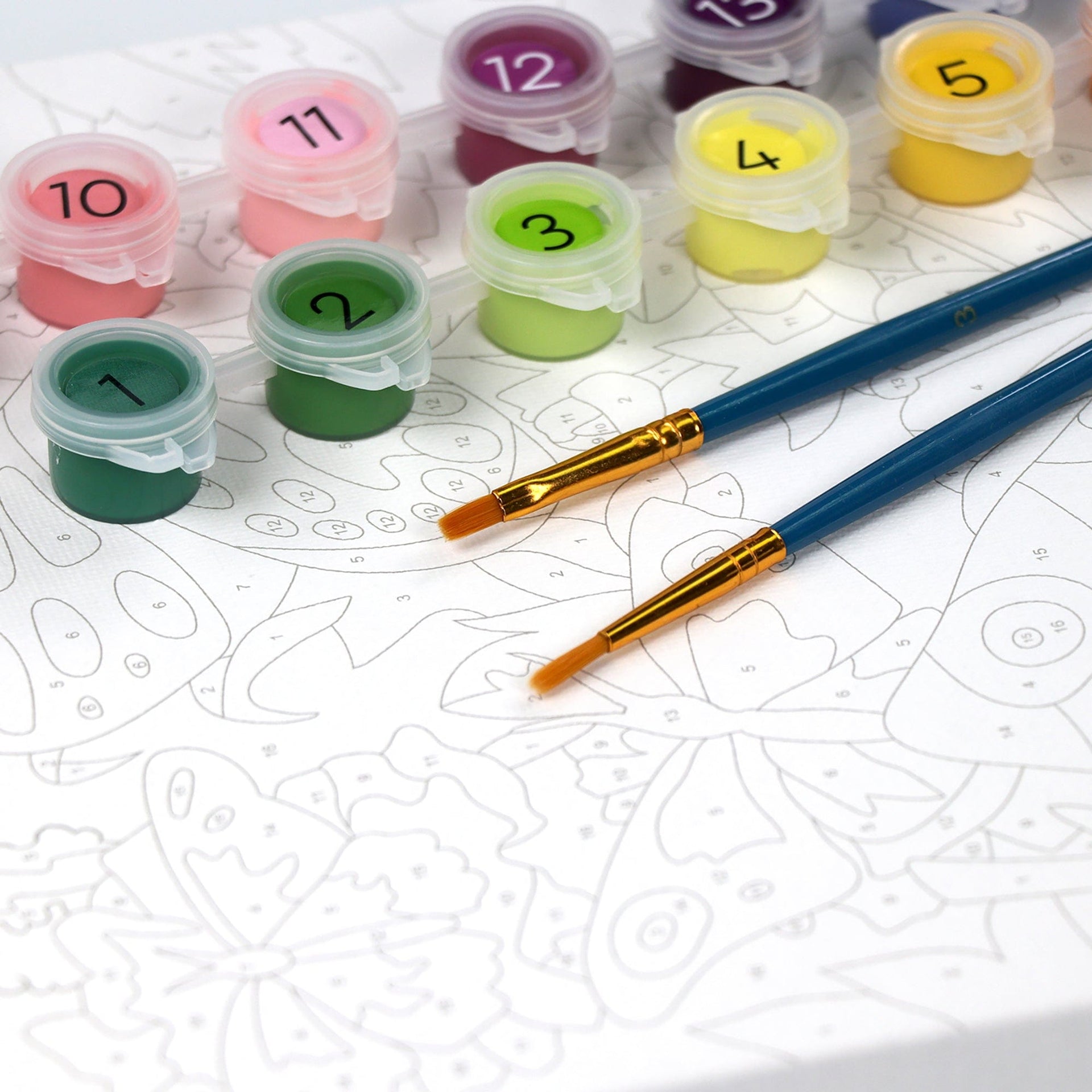 Paint by Numbers Butterflies + Blooms Bright Stripes Children