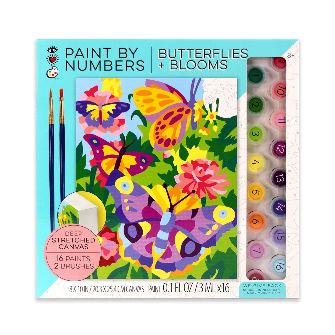 Paint by Numbers Butterflies + Blooms Bright Stripes Children