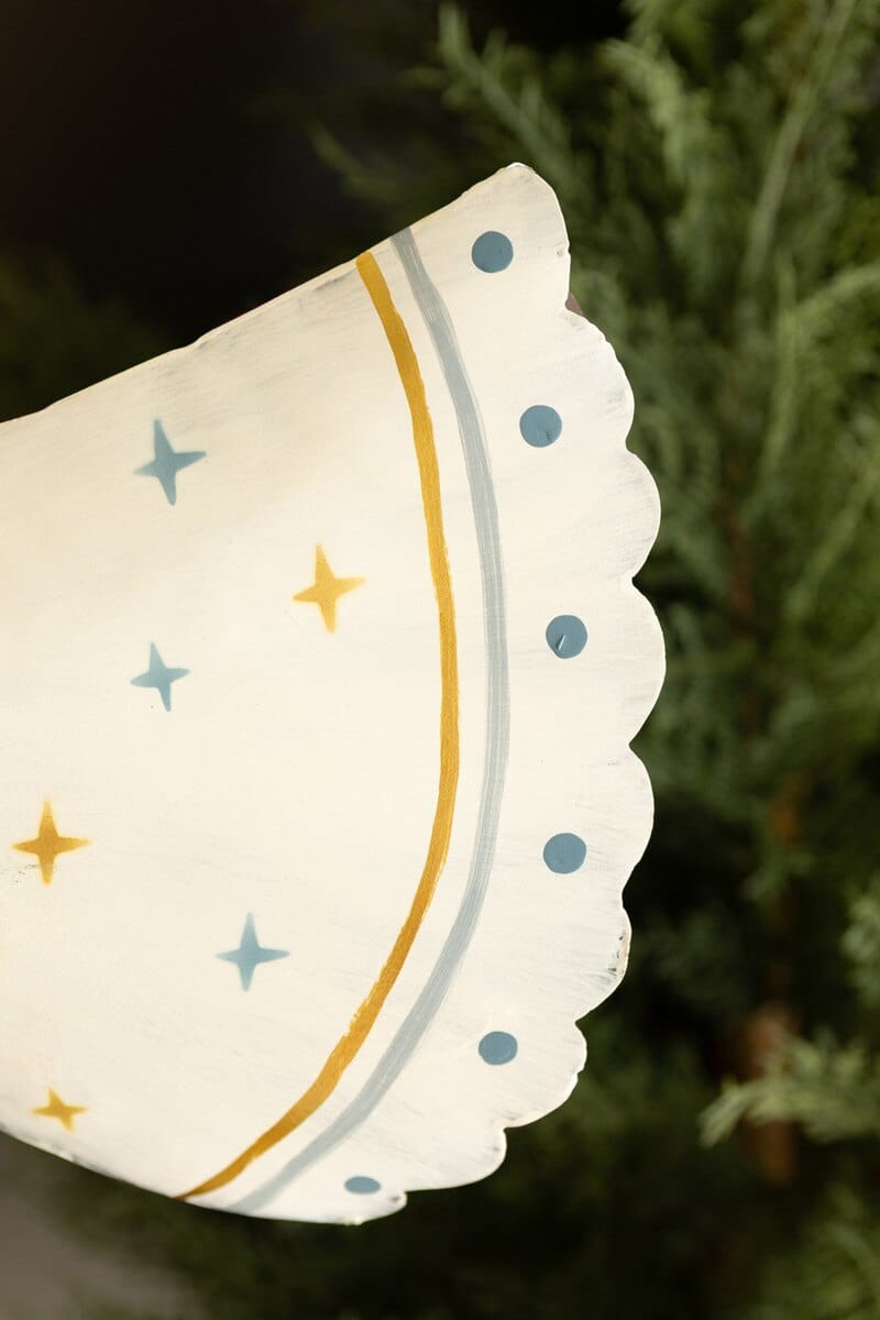 Painted Metal Christmas Angels on Stands, Set of 2, Blue and White Kalalou, Inc.
