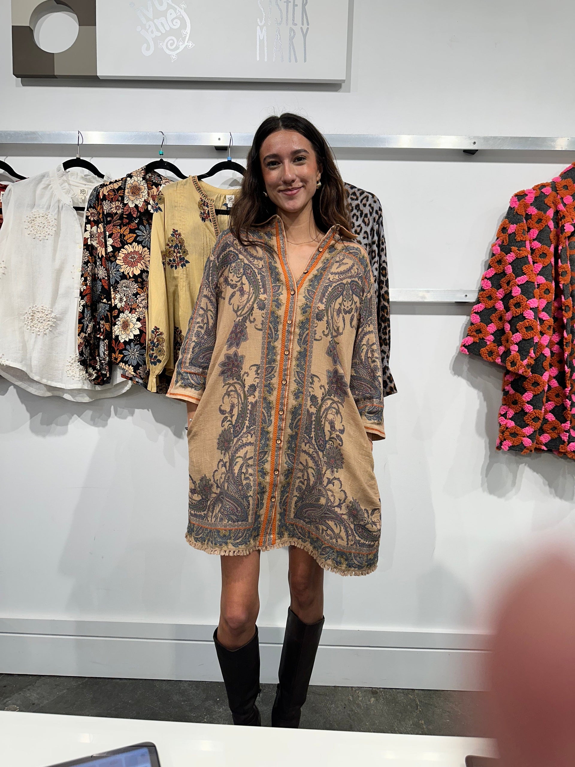 Paisley Border Shirtdress by Ivy Jane Ivy Jane Dress