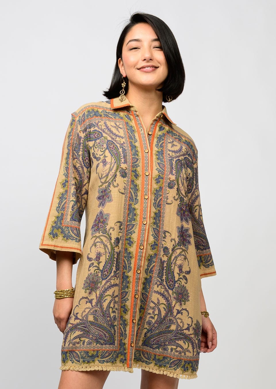 Paisley Border Shirtdress by Ivy Jane Ivy Jane Dress
