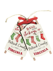 Patrick County Sled Ornament P G Dunn Christmas Ornament