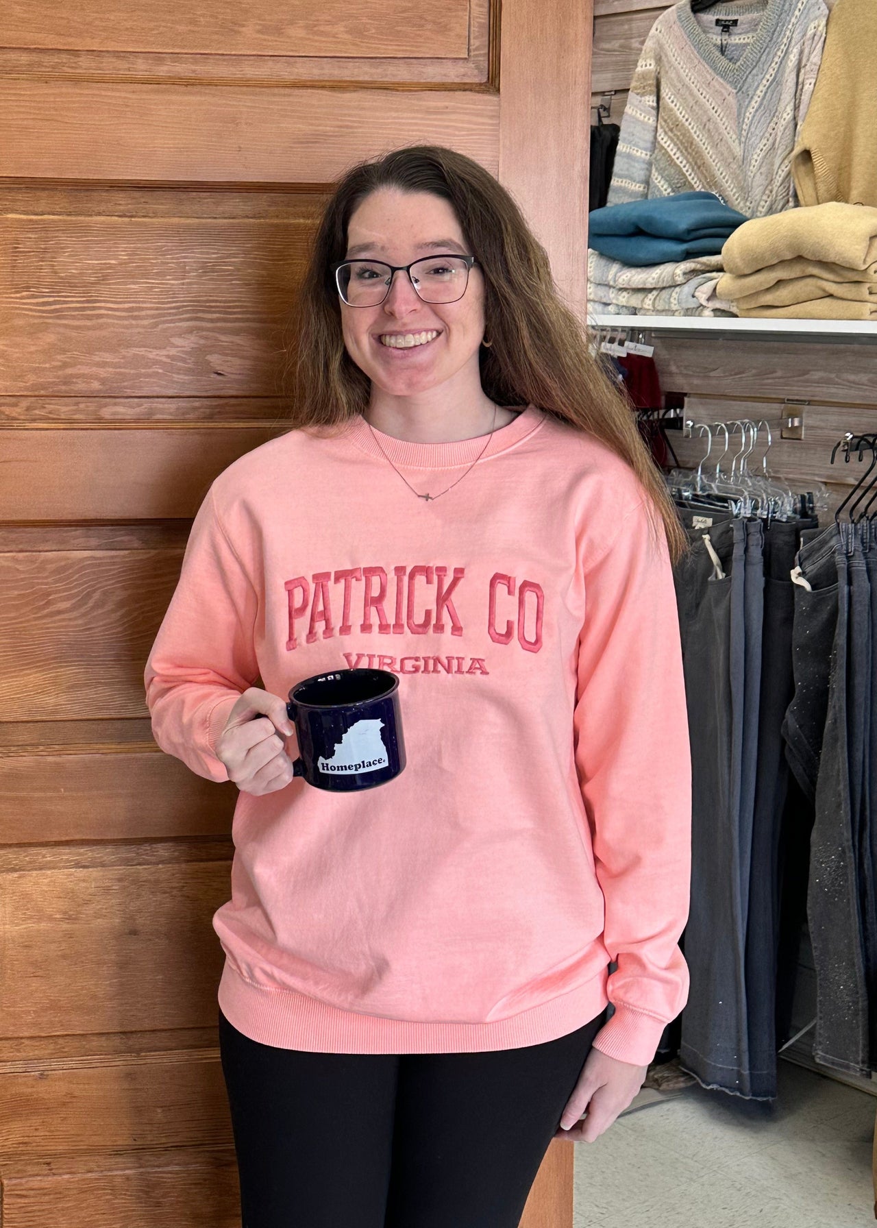 Patrick County Sweatshirt Garment Dyed Apricot Mattie B's Gifts & Apparel Sweatshirt