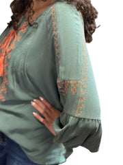 Peasant Top in Moss Easel Casual Top