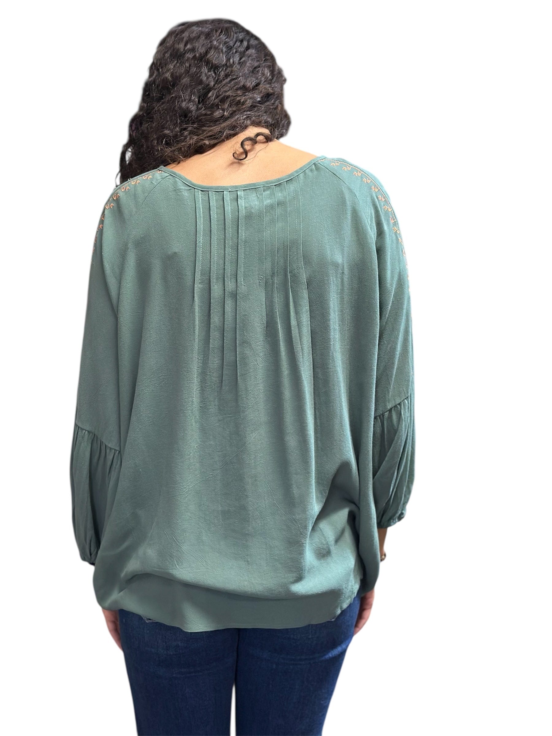 Peasant Top in Moss Easel Casual Top