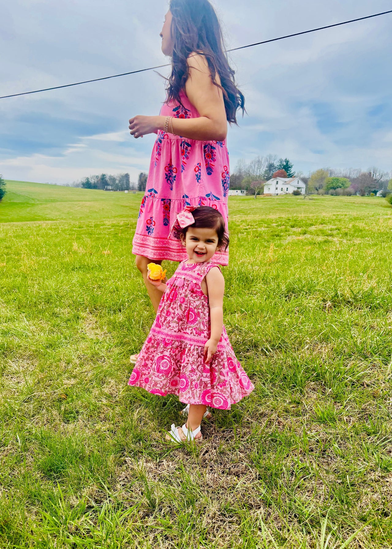 Pink Floral Pink Tier Dress by Mud Pie 2T-5T Mud Pie CHILDREN