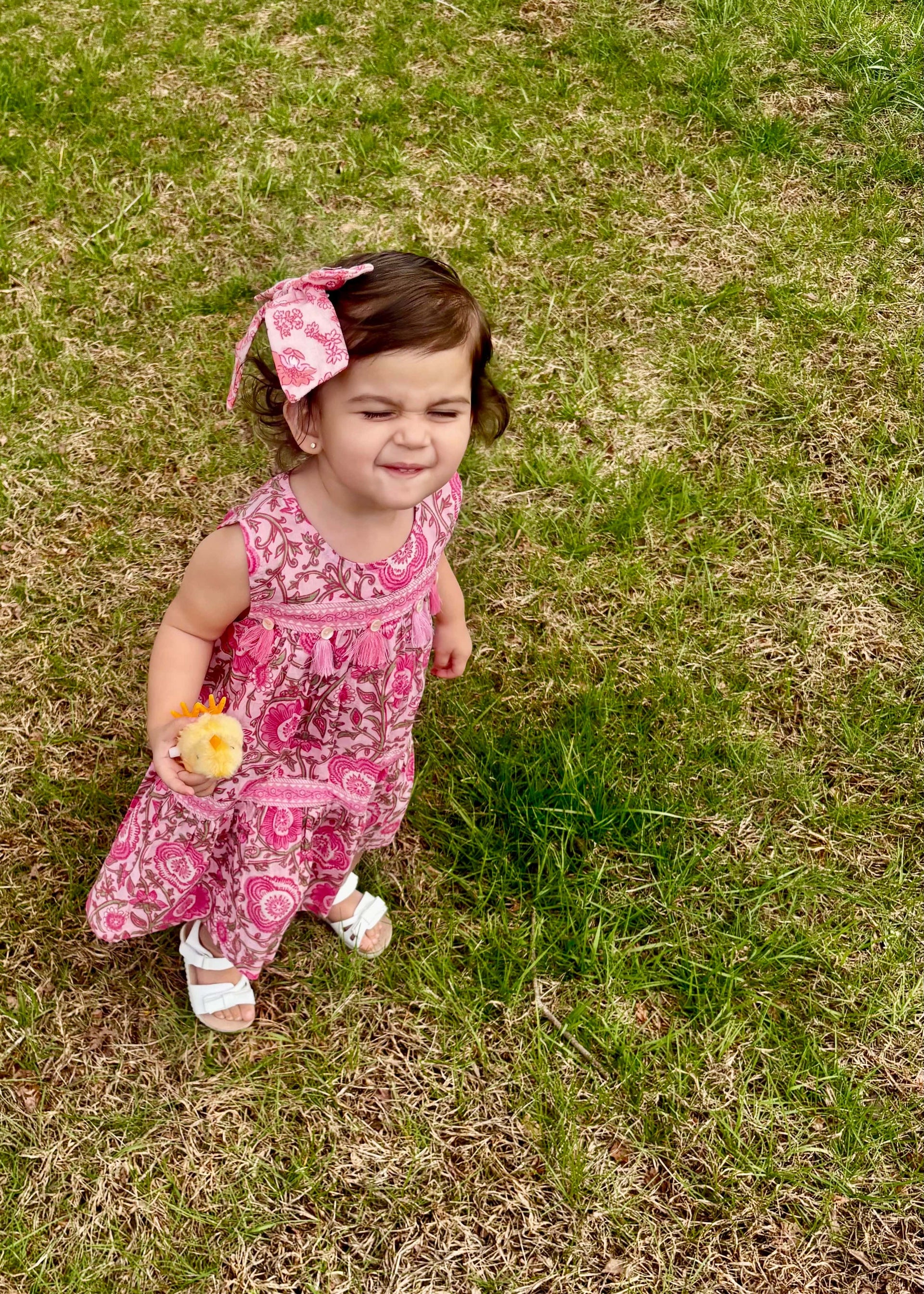 Pink Floral Pink Tier Dress by Mud Pie 2T-5T Mud Pie CHILDREN