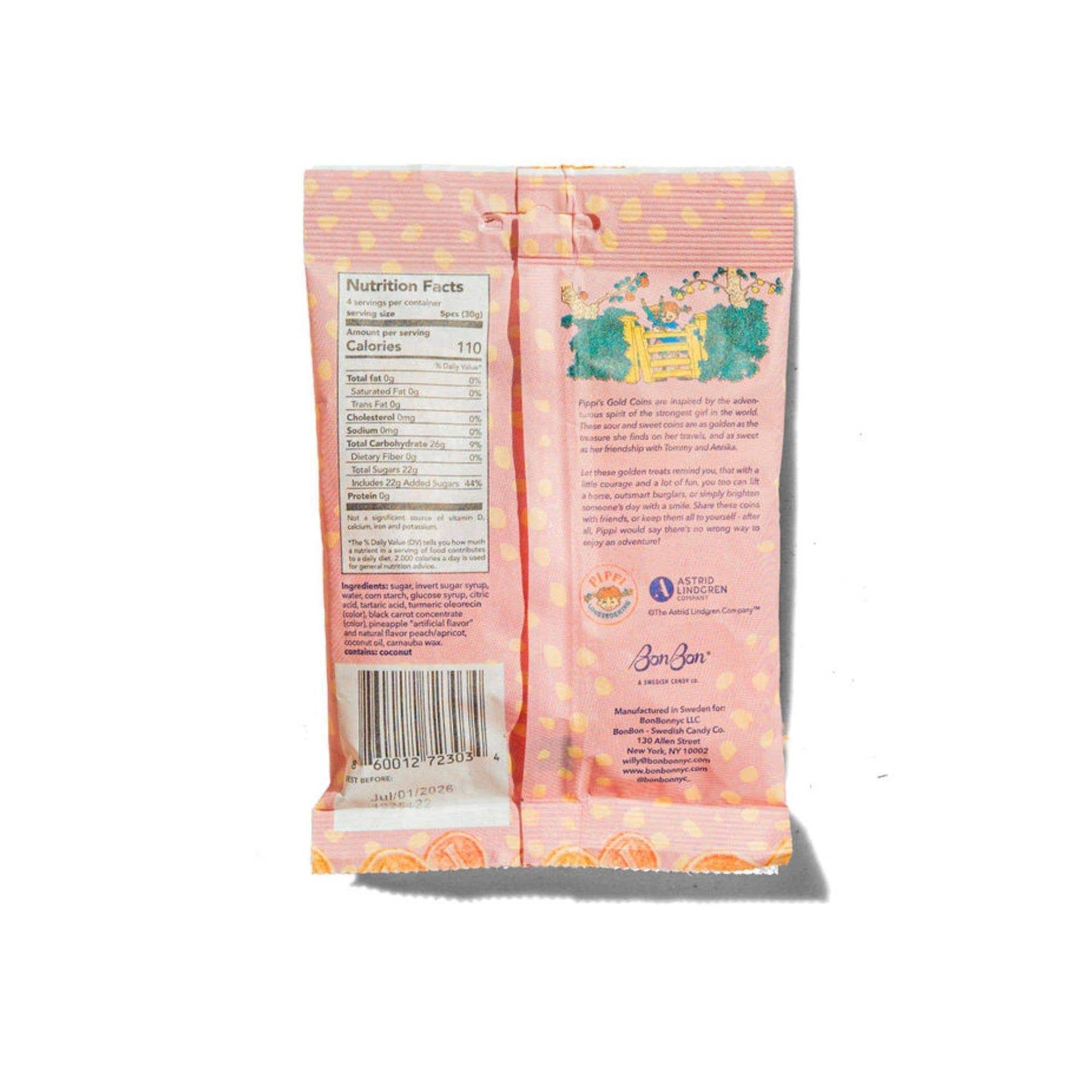 Pippi Longstocking Gold Coins - Swedish Candy 4.2oz (120g) BonBon - A Swedish Candy Co