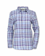 Plaid Flannel Shirt - Women's, Periwinkle Purnell LLC Top