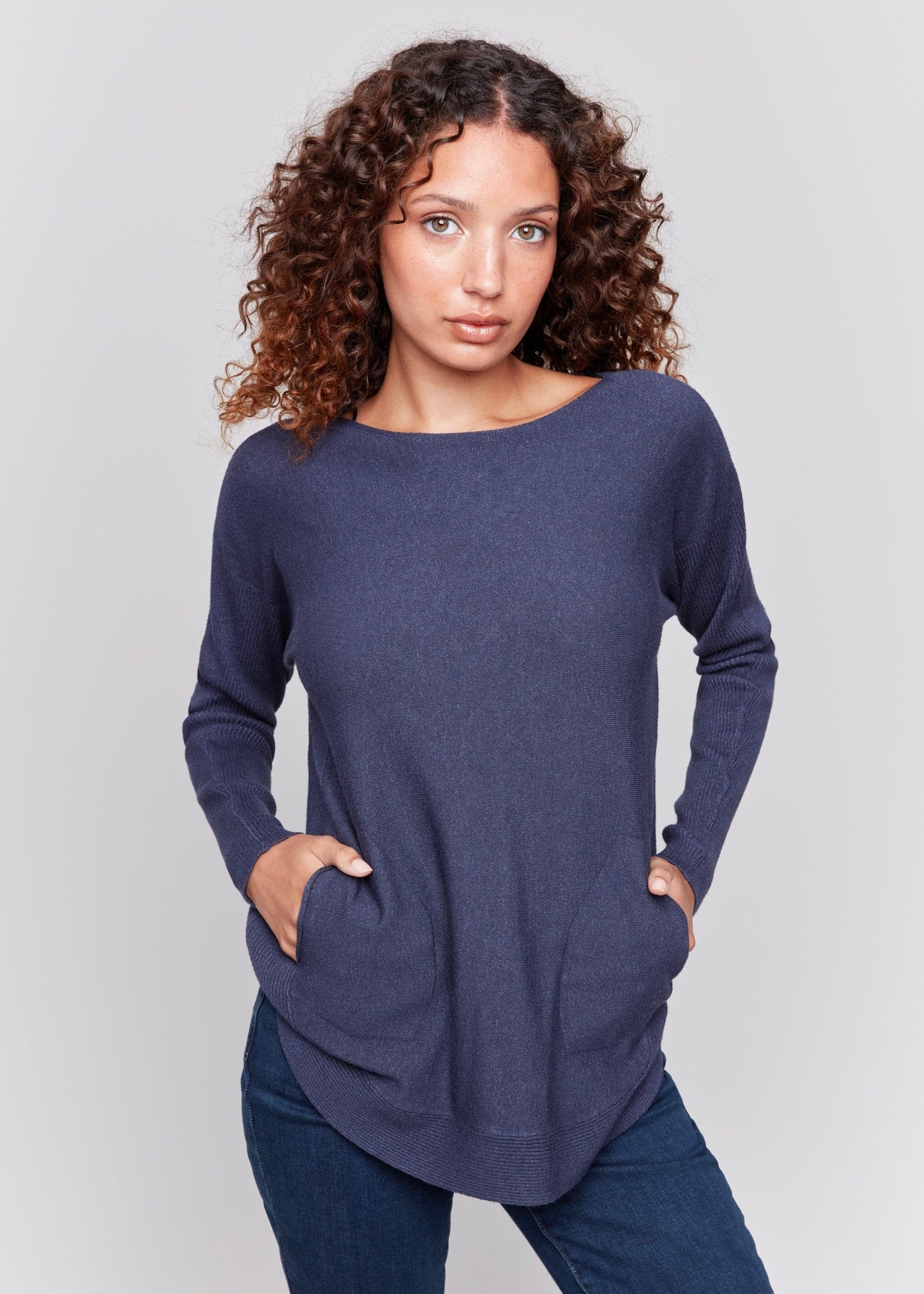 Plushy Knit Sweater by Charlie B in Denim Charlie B Casual Top Small