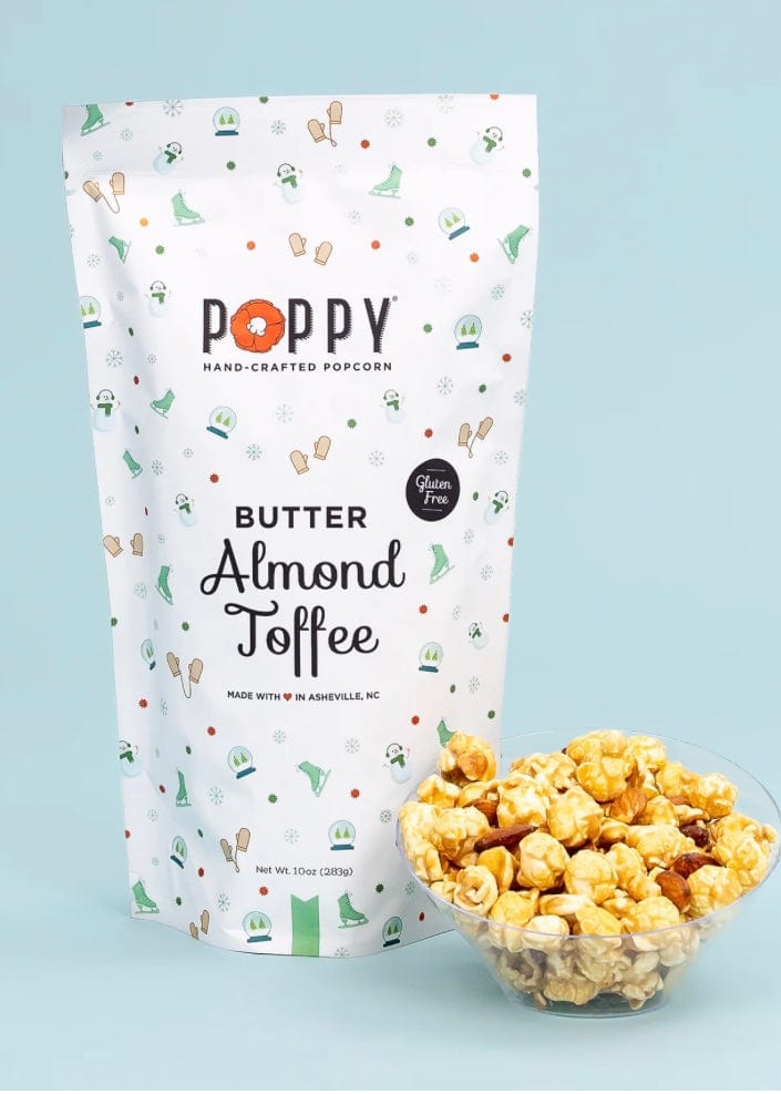 Poppy Hand-Popped Popcorn Poppy Popcorn Butter Almond Toffee / Market Bag