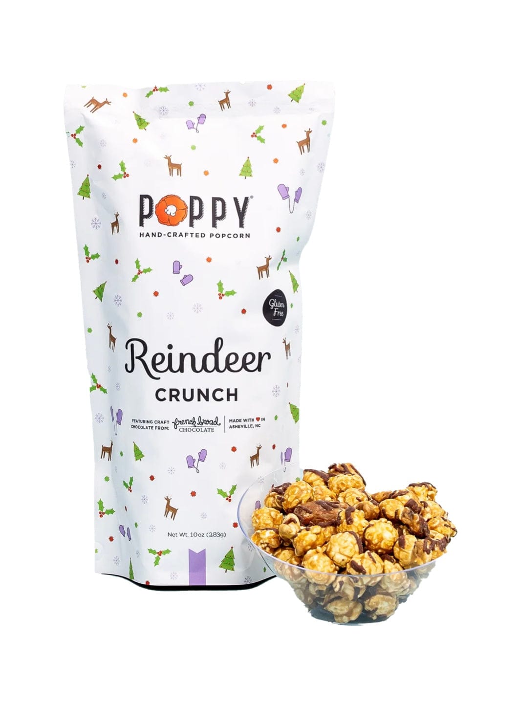 Poppy Hand-Popped Popcorn Poppy Popcorn Reindeer Crunch / Market Bag