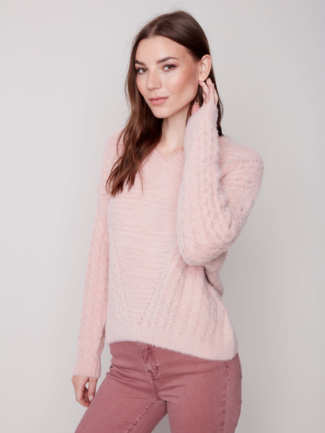 Powder Plush Knit Sweater by Charlie B Charlie B Casual Top