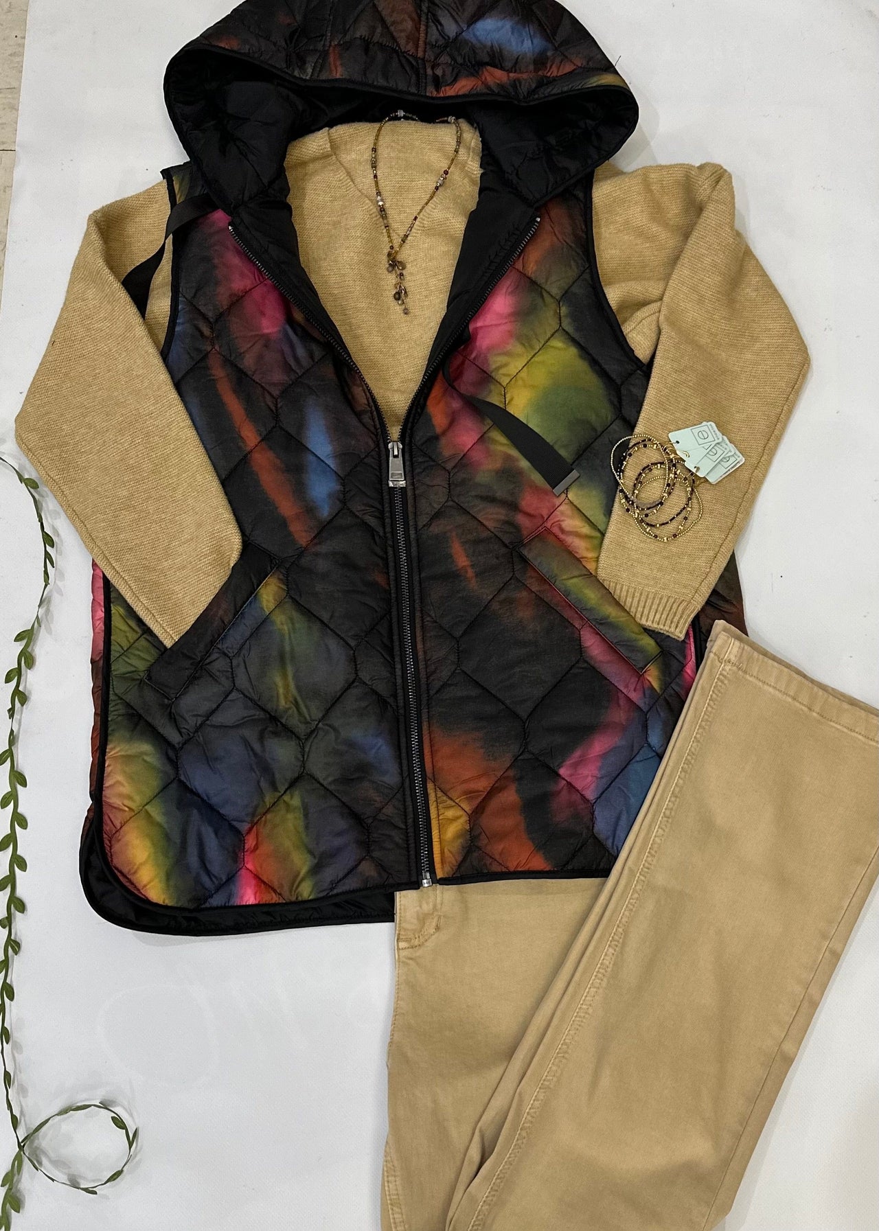 Printed Quilted Vest Charlie B