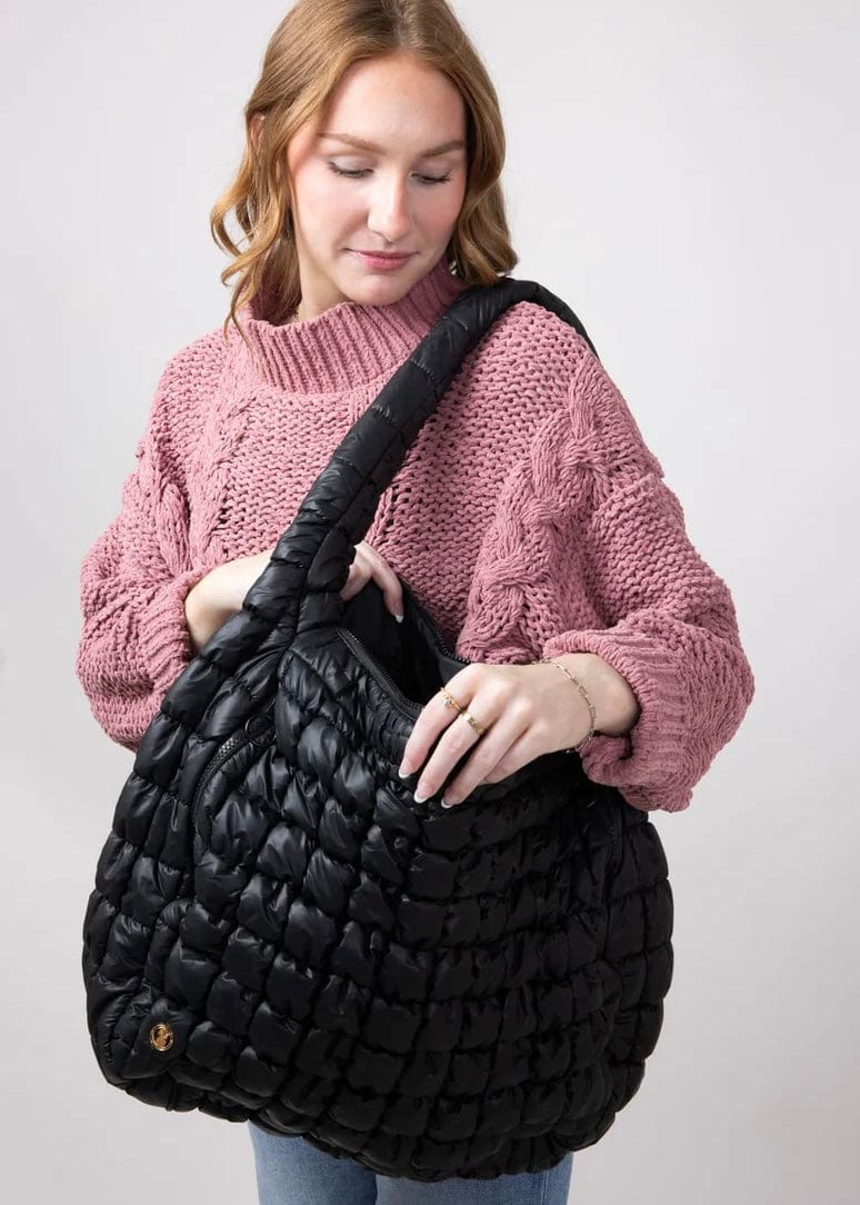 Puff Hobo Bag in Black Simply Southern Shoulder bag