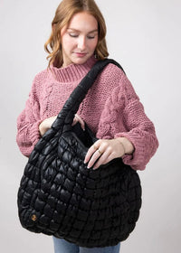 Thumbnail for Puff Hobo Bag in Black Simply Southern Shoulder bag