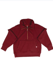 Pullover Fleece 3/4 Zip Bordeaux by Simply Southern Simply Southern Casual Top
