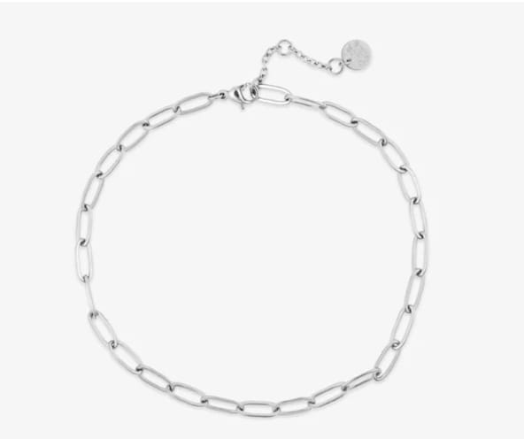 Pura Vida Paperclip Chain Anklet | Silver Pura Vida Anklet
