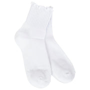 Quarter Ruffle OS, White World Socks