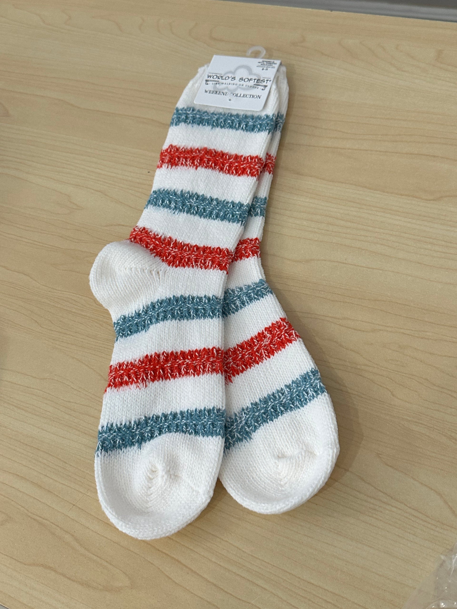 Ragg Crew OS Indigo Stripe World's Softest Sock dba Crescent Sock Co. Socks Ragg Crew OS Indigo Stripe