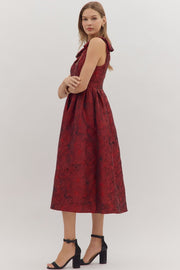 Red Celebration Midi Dress Entro Dresses