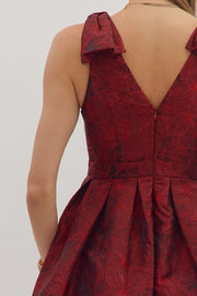 Red Celebration Midi Dress Entro Dresses