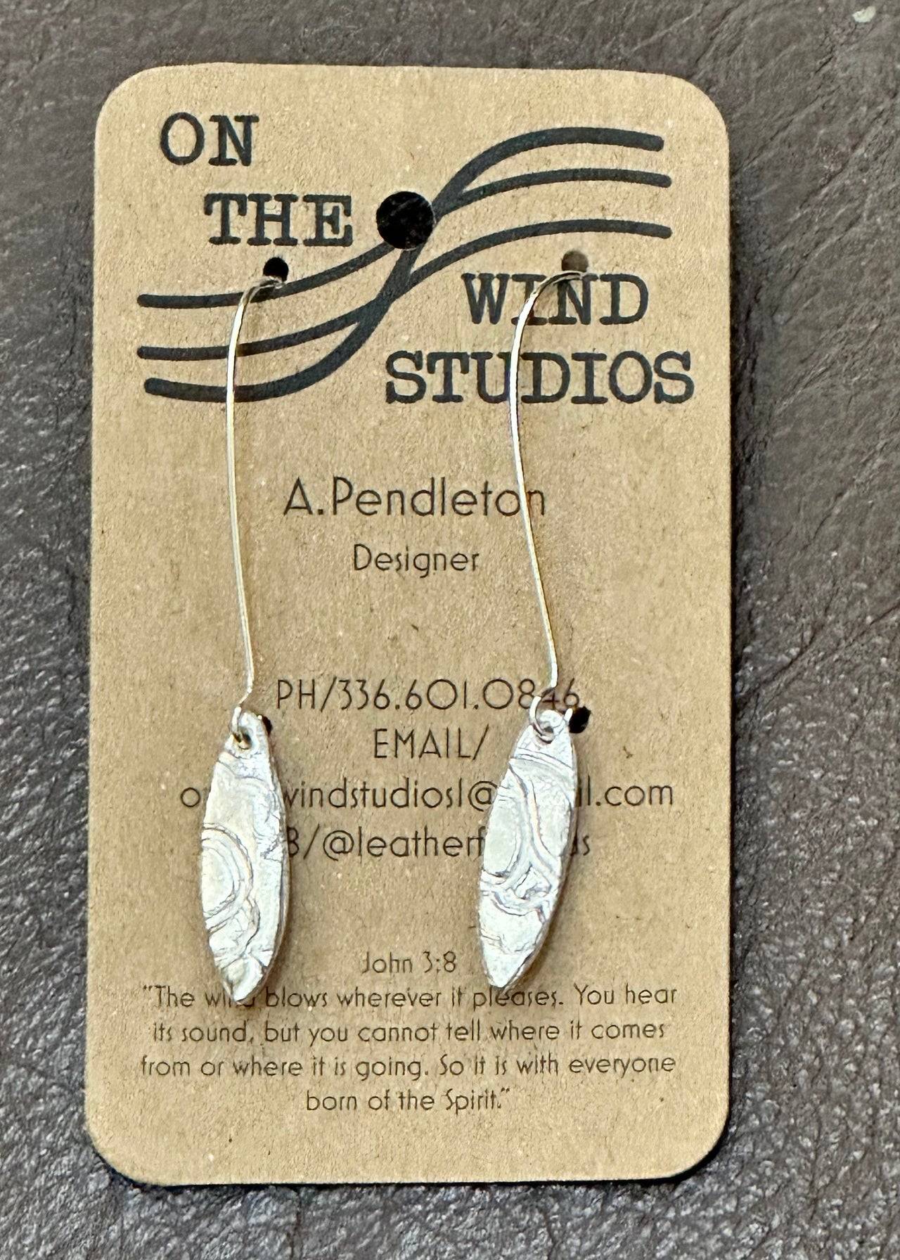 Refined by Fire Hand Crafted Silver Earrings On the Wind Studios Earring Marquis