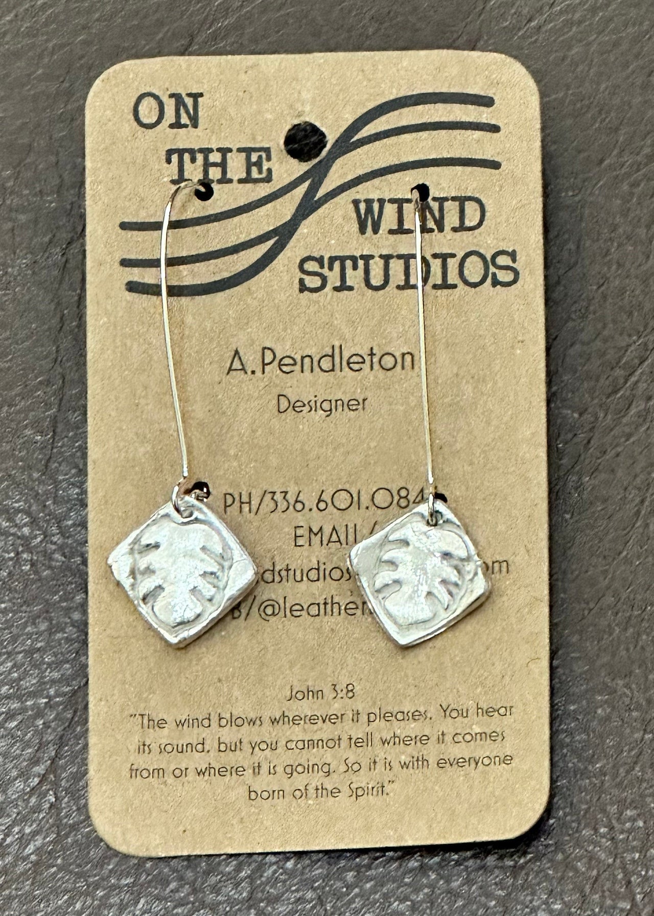 Refined by Fire Hand Crafted Silver Earrings On the Wind Studios Earring Leaf