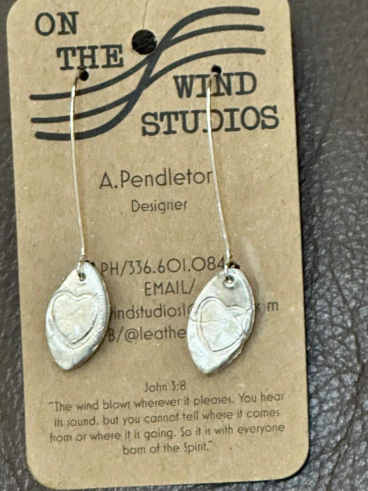 Refined by Fire Hand Crafted Silver Earrings On the Wind Studios Earring Heart