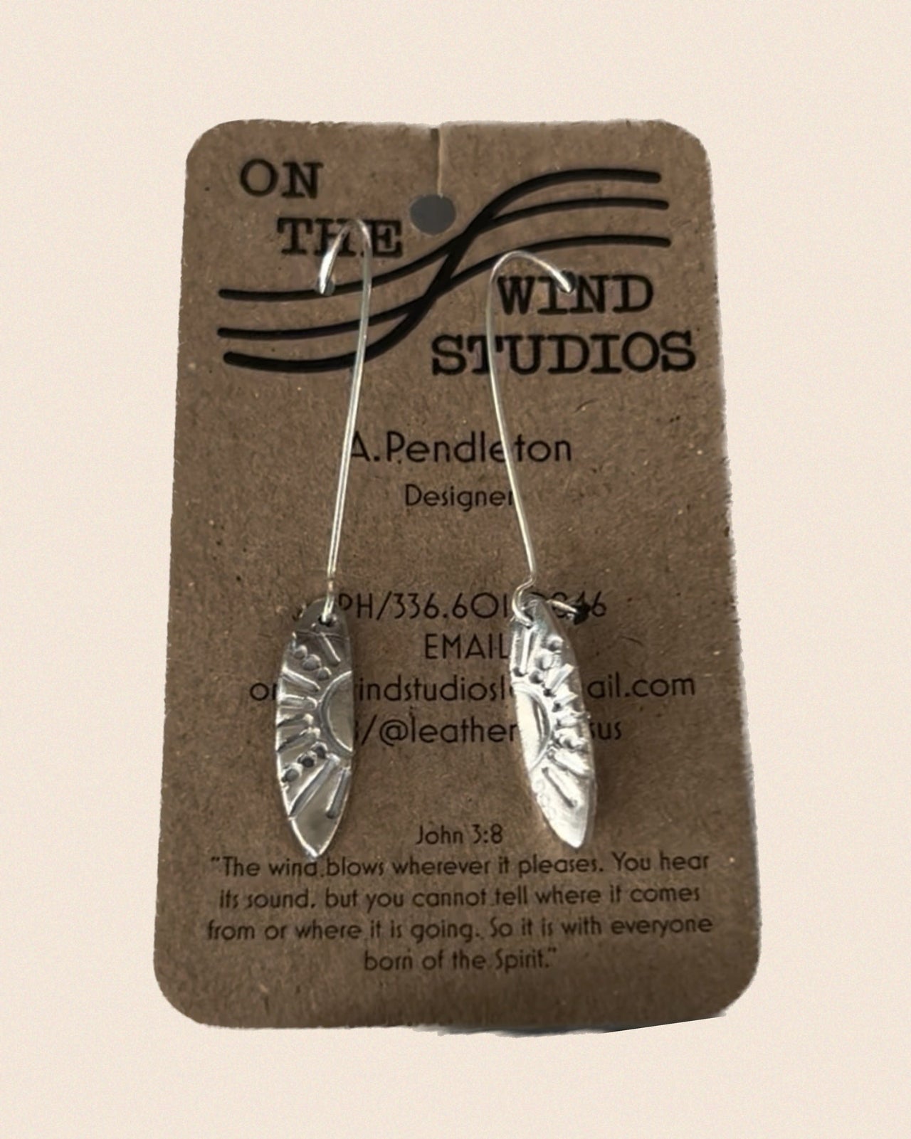 Refined by Fire Silver Earrings On the Wind Studios Hand Made