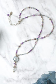 Reflections Crystal Amethyst Collage Necklace 20.5*22.5" Anne Vaughan Designs Jewelry Necklace
