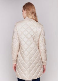 Thumbnail for Reversible Long Quilted Iridescent Jacket Charlie B Coats & Jackets