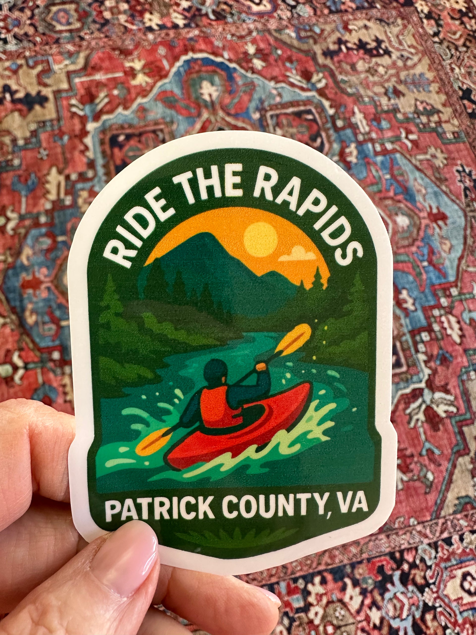 Ride the Rapids - Patrick County VA - Decal Sticker Dash Stickers