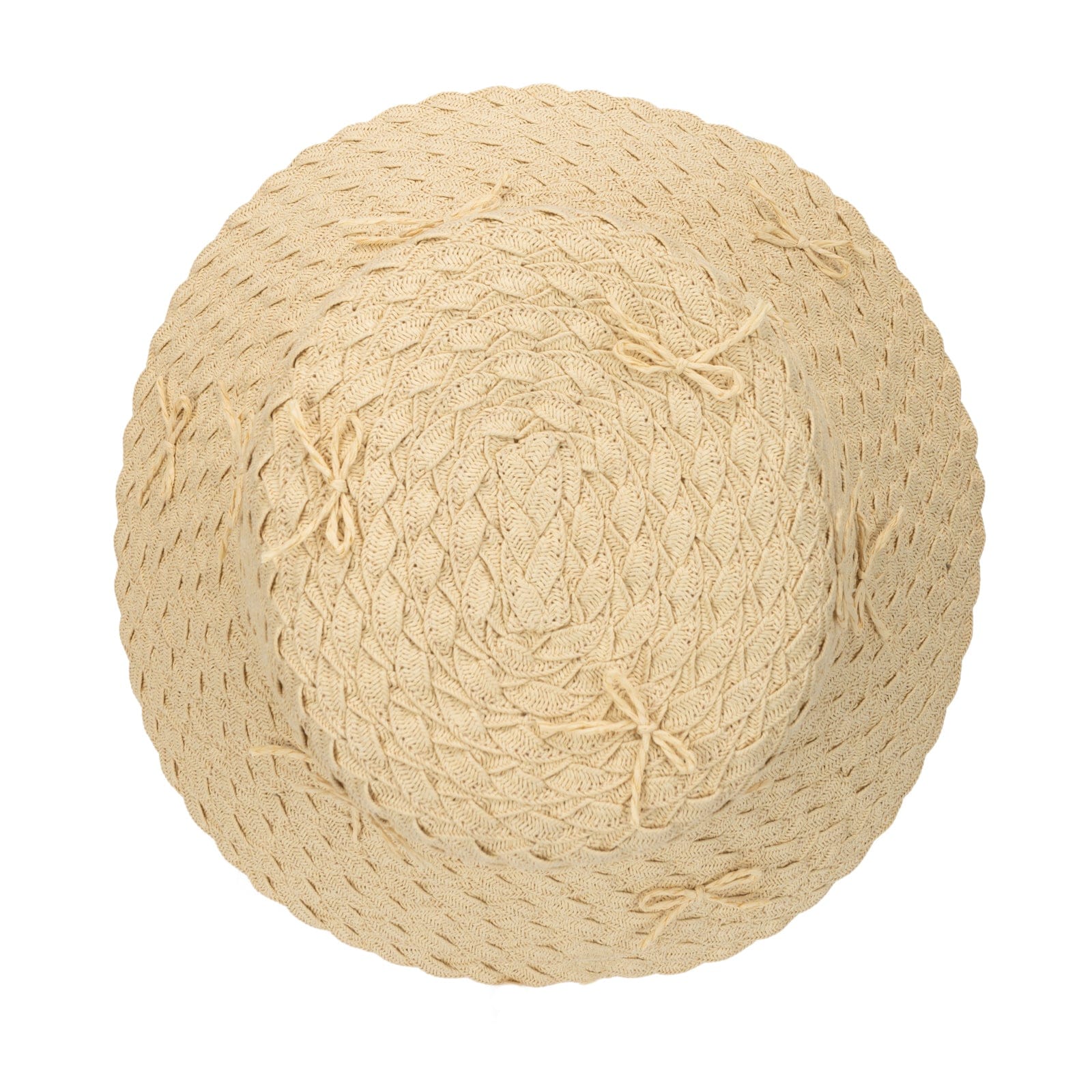Rosie - Women's Wide Paper Braid Structured Bucket with Scattered Self Bows San Diego Hat Company HAT