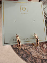 Round Gold 1" Post Hoop - 4mm Smooth by eNewton e.newton Designs Earring