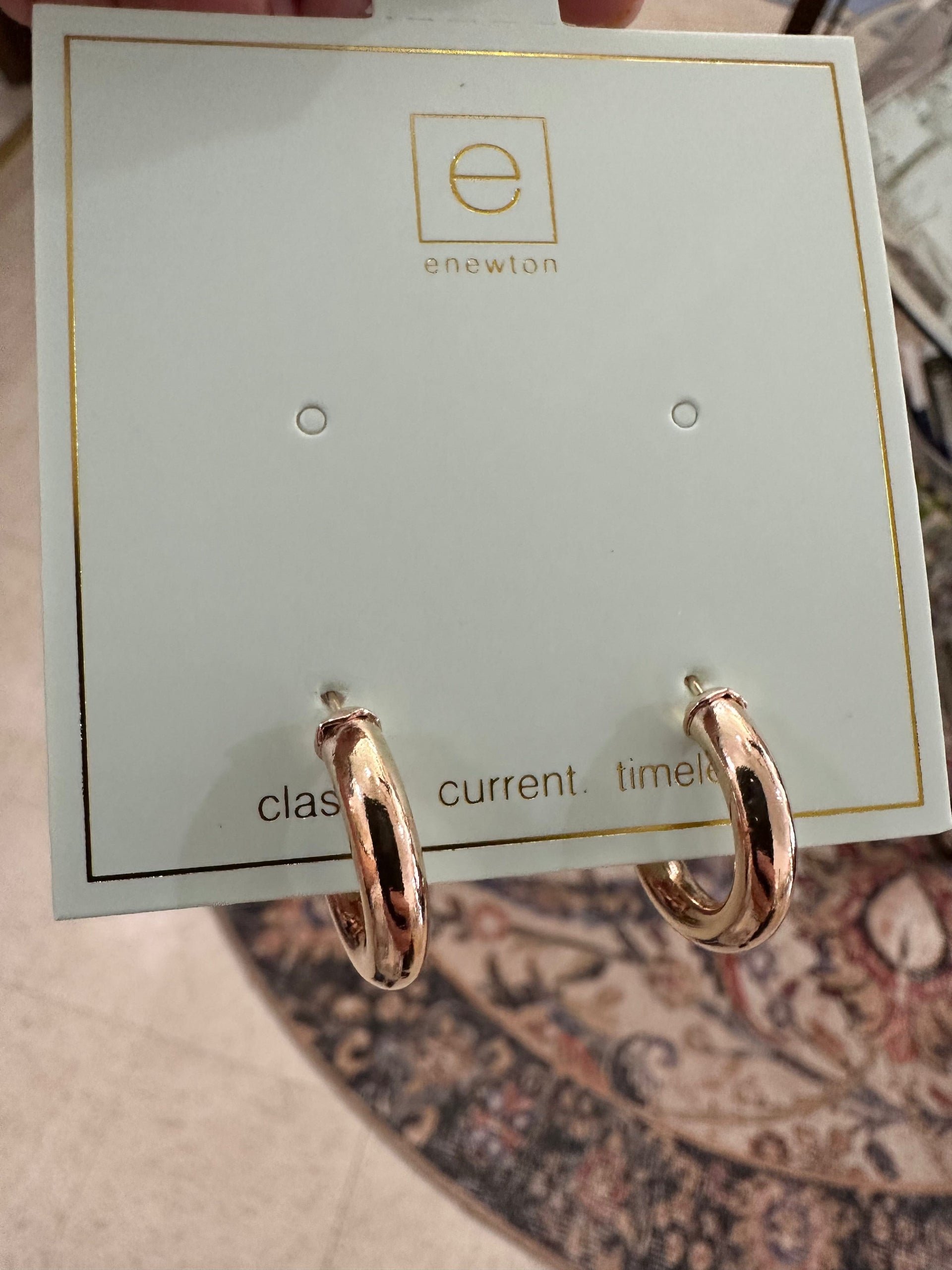 Round Gold 1" Post Hoop - 4mm Smooth by eNewton e.newton Designs Earring