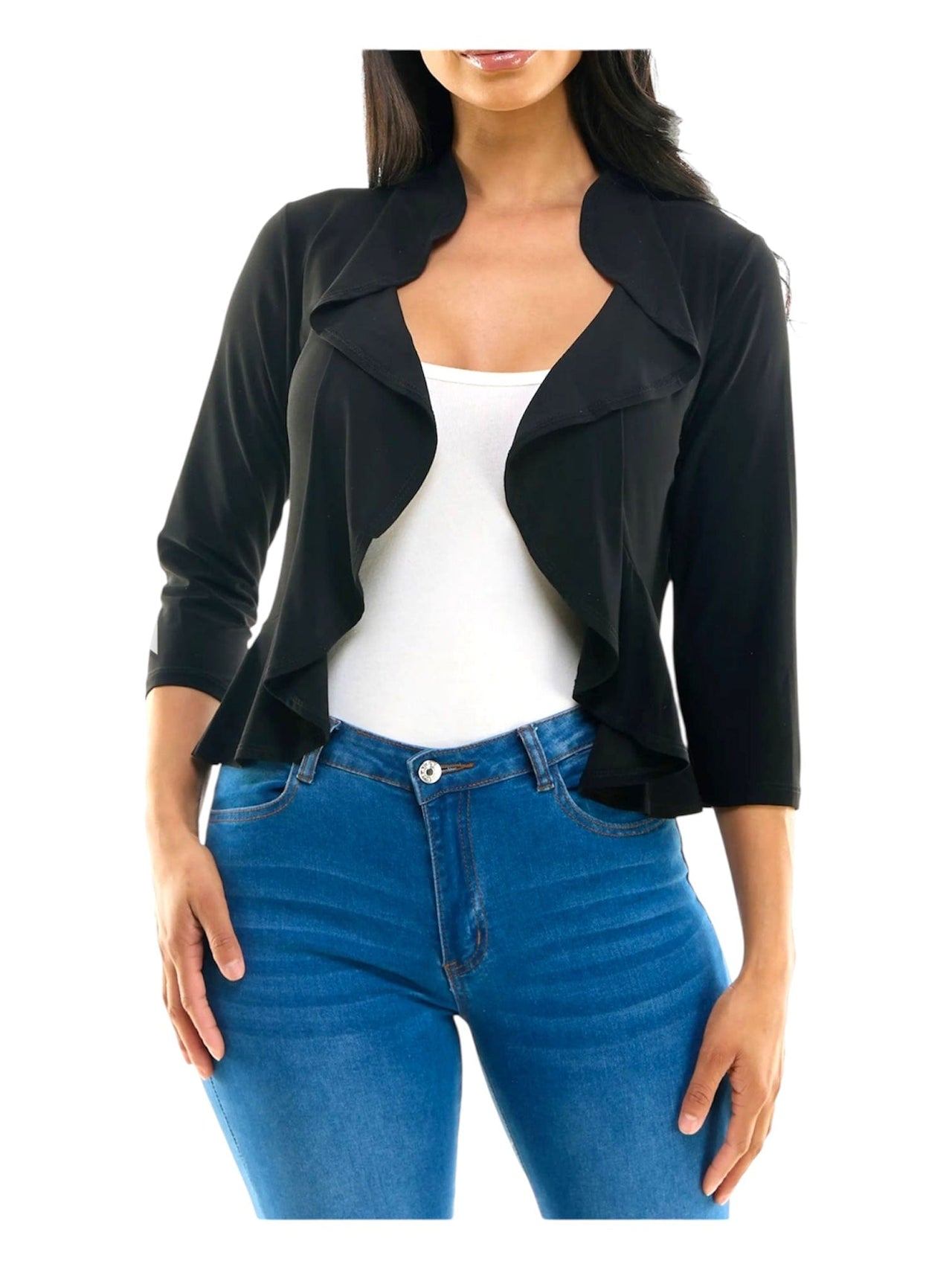 Ruffle Bolero in Black Pine Apparel Bolero Small