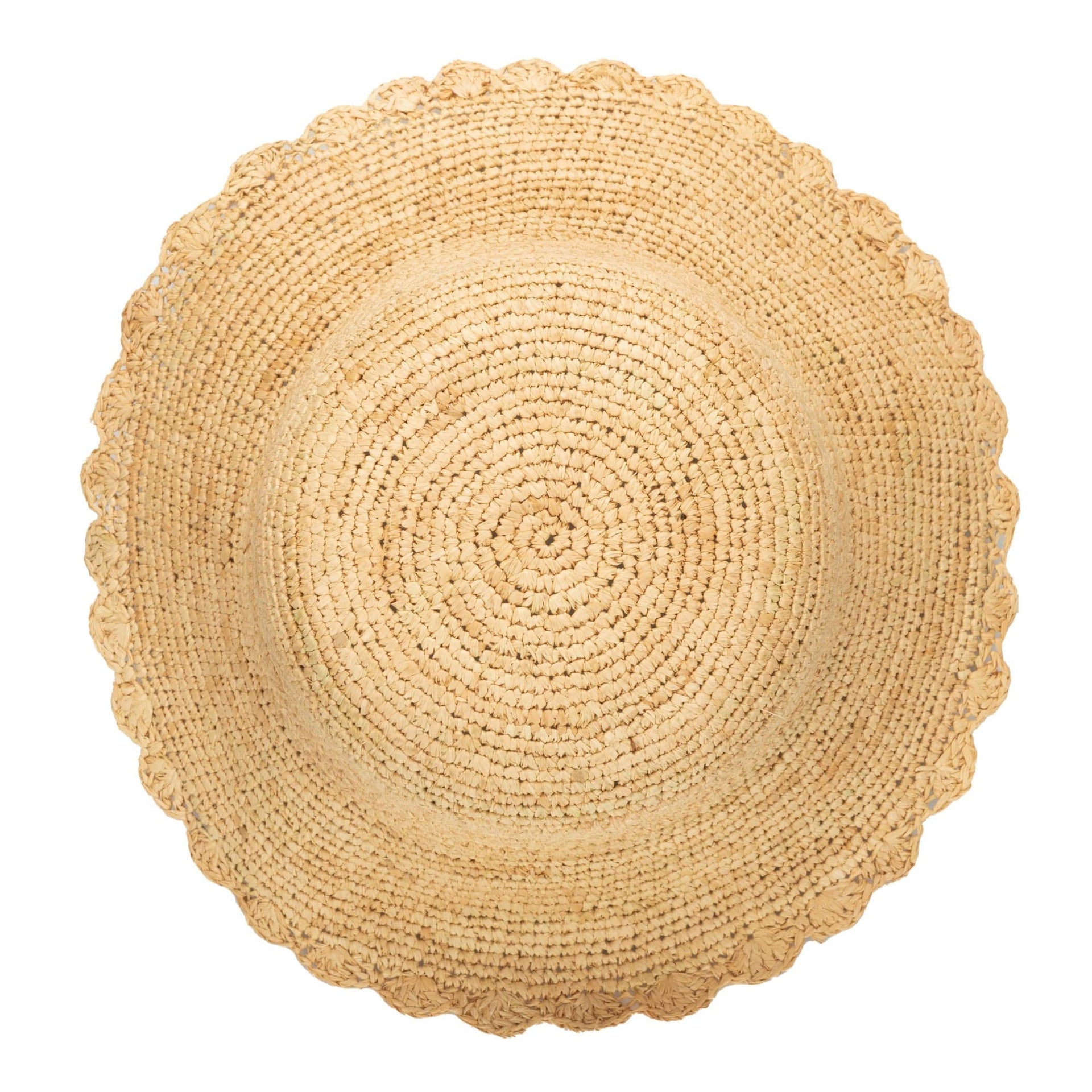 Sand Dollar - Women's Crochet Raffia Bucket San Diego Hat Company HAT