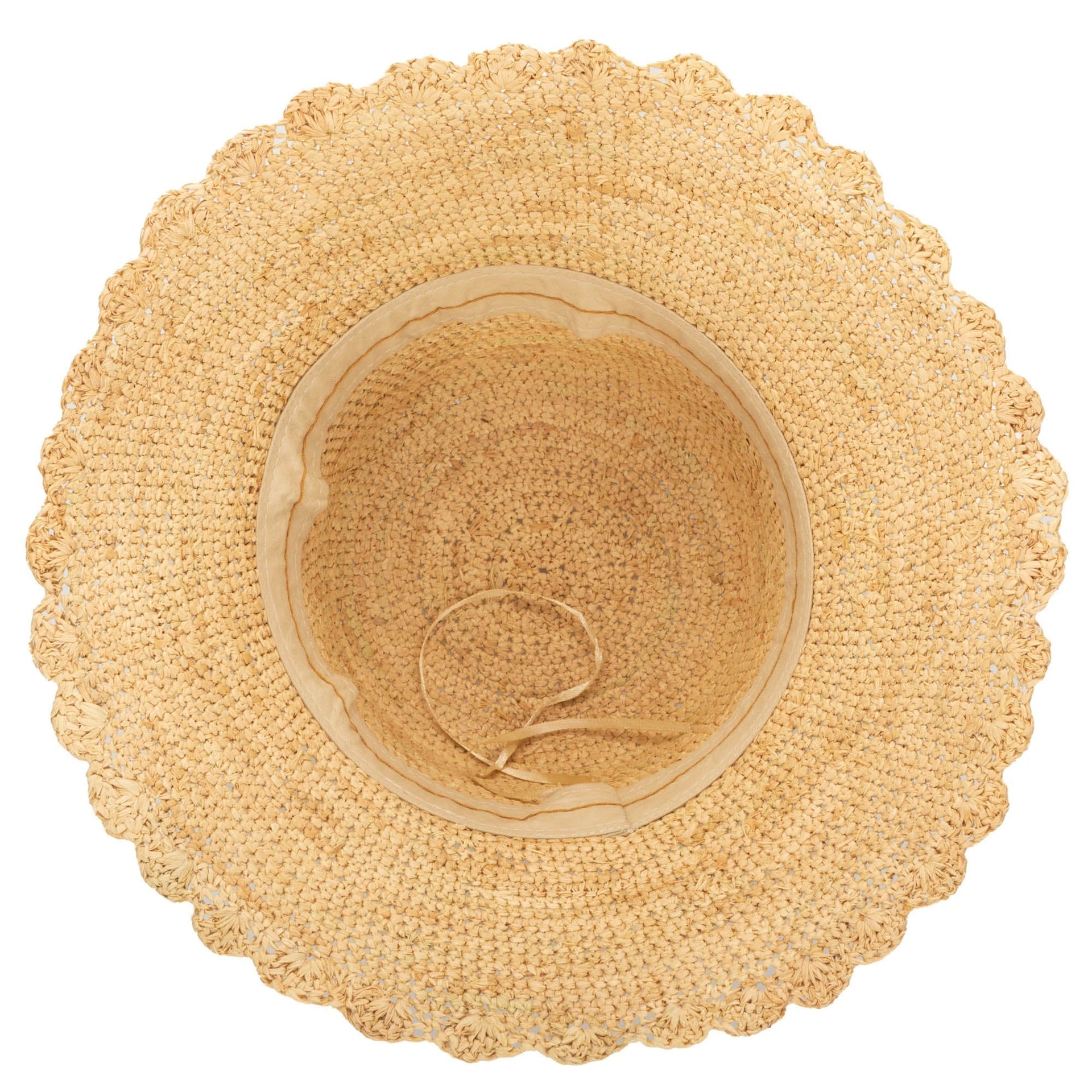 Sand Dollar - Women's Crochet Raffia Bucket San Diego Hat Company HAT