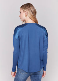 Thumbnail for Satin Jersey Knit Top by Charlie B Denim Charlie B Casual Top